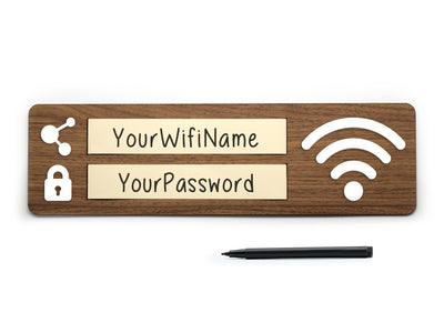 Classic - Welcome WiFi Sign - Free WiFi Zone Sign, Internet Login Password Guests