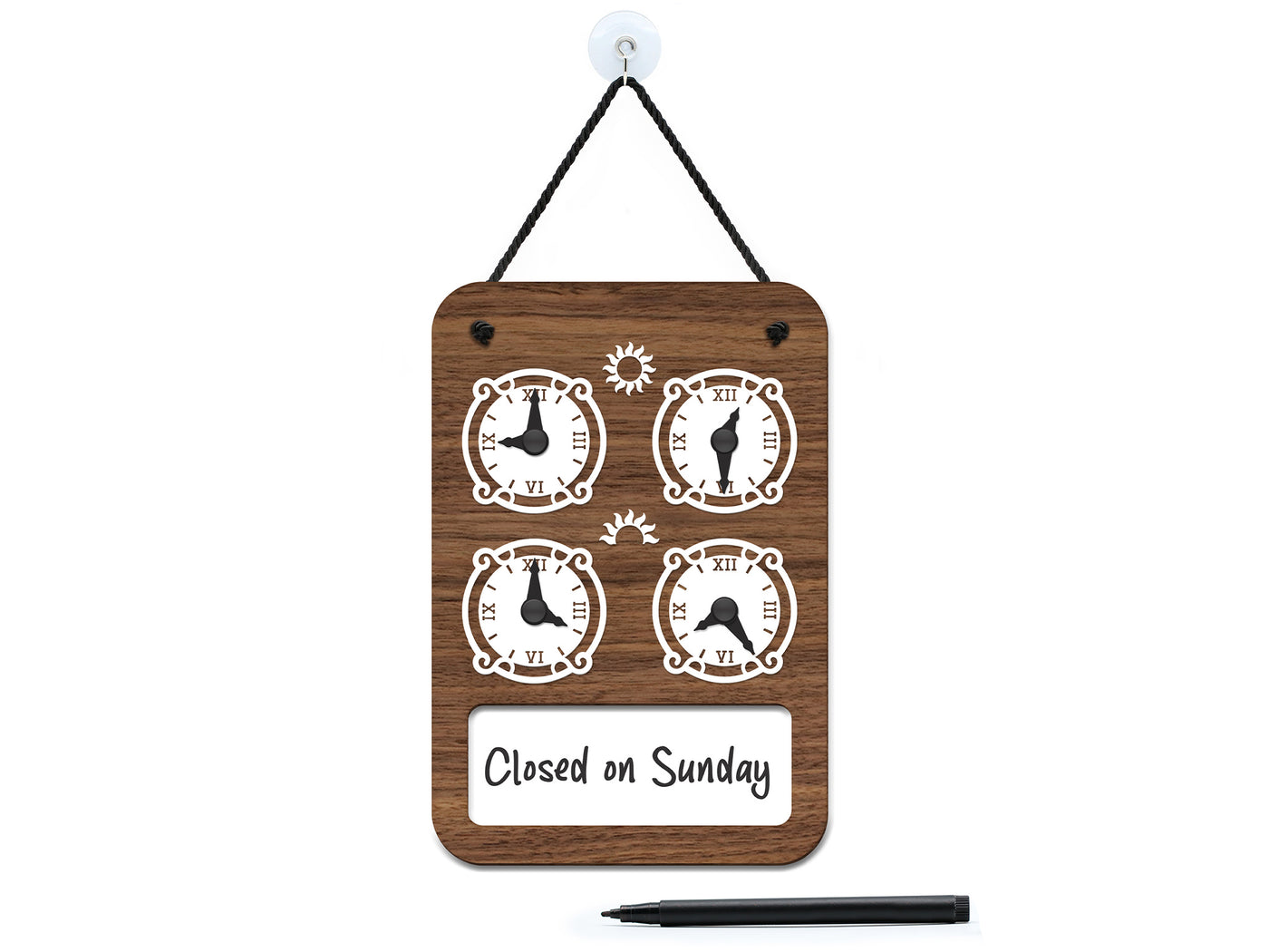 Country Chic - Cartel de horario de apertura - con relojes y manecillas ajustables