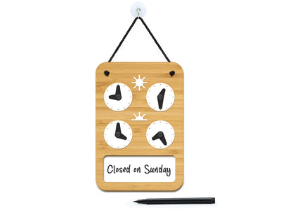 Minimal - Cartel de horario de apertura - con relojes y manecillas ajustables