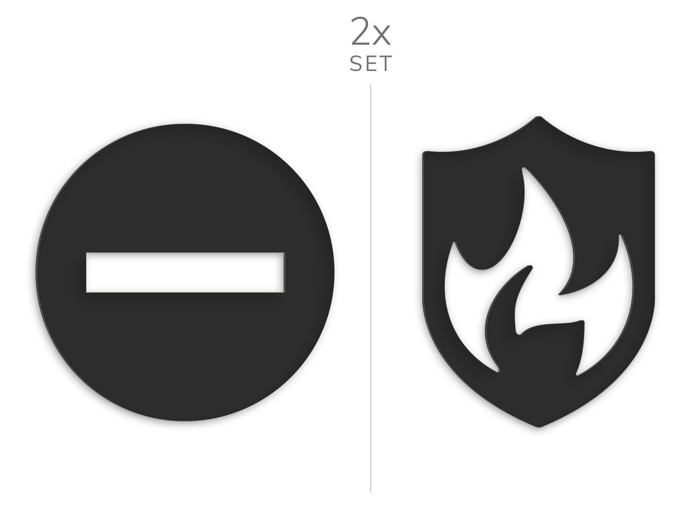 Elegant, Set 2x - Simboli adesivi in rilievo -  Privato, Sala Controllo Antincendio