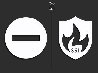 Elegant, Set 2x - Embossed Adhesive Symbols - Private, Local SSI