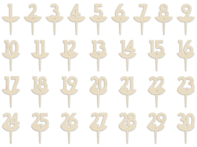 Rétro - Numéros des tableaux - Numéros de table en bois pour restaurants et mariages