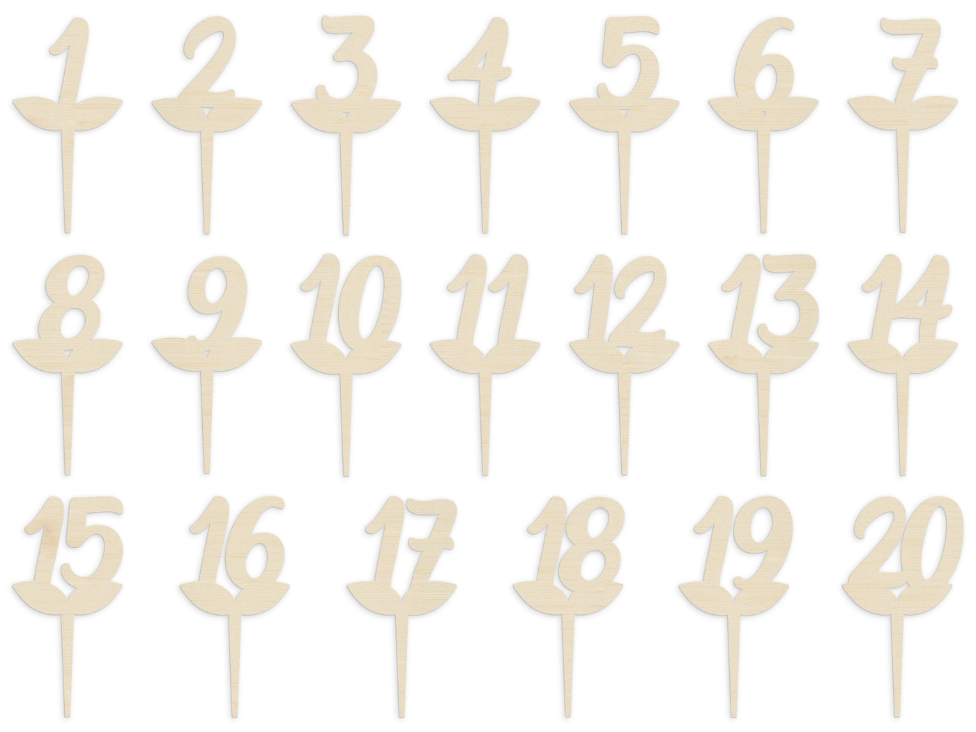 Brush - Numéros des tableaux - Numéros de table en bois pour restaurants et mariages