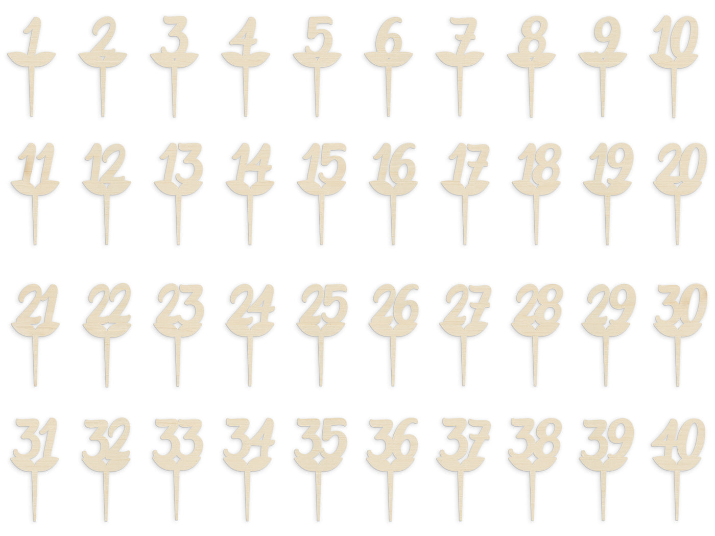 Brush - Numerazione per tavoli - Segnaposti numerati in legno per ristoranti e matrimoni