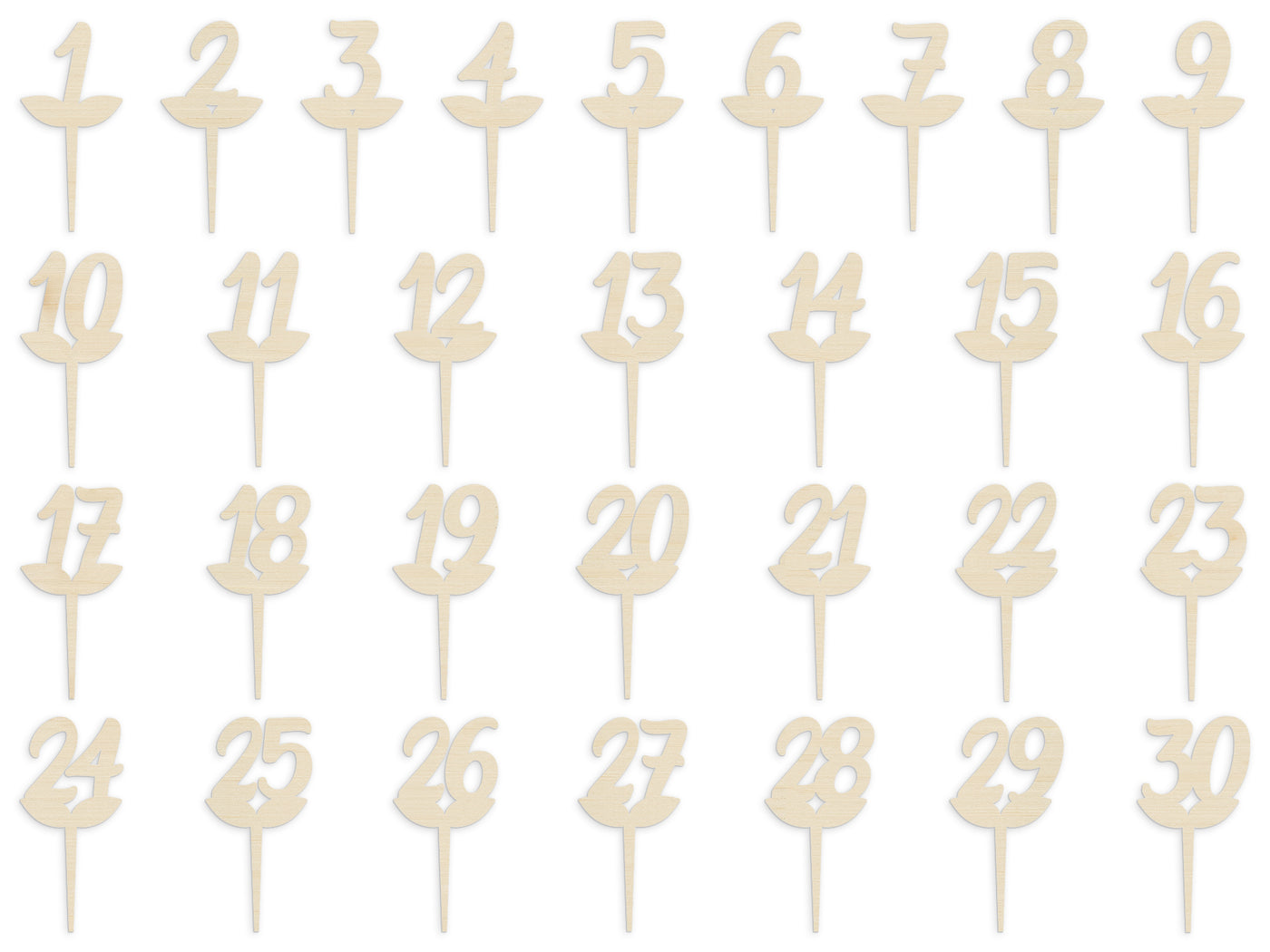 Brush  - Números de mesa - Números de mesa de madera para restaurantes y bodas