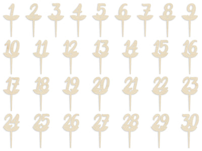 Brush - Numerazione per tavoli - Segnaposti numerati in legno per ristoranti e matrimoni