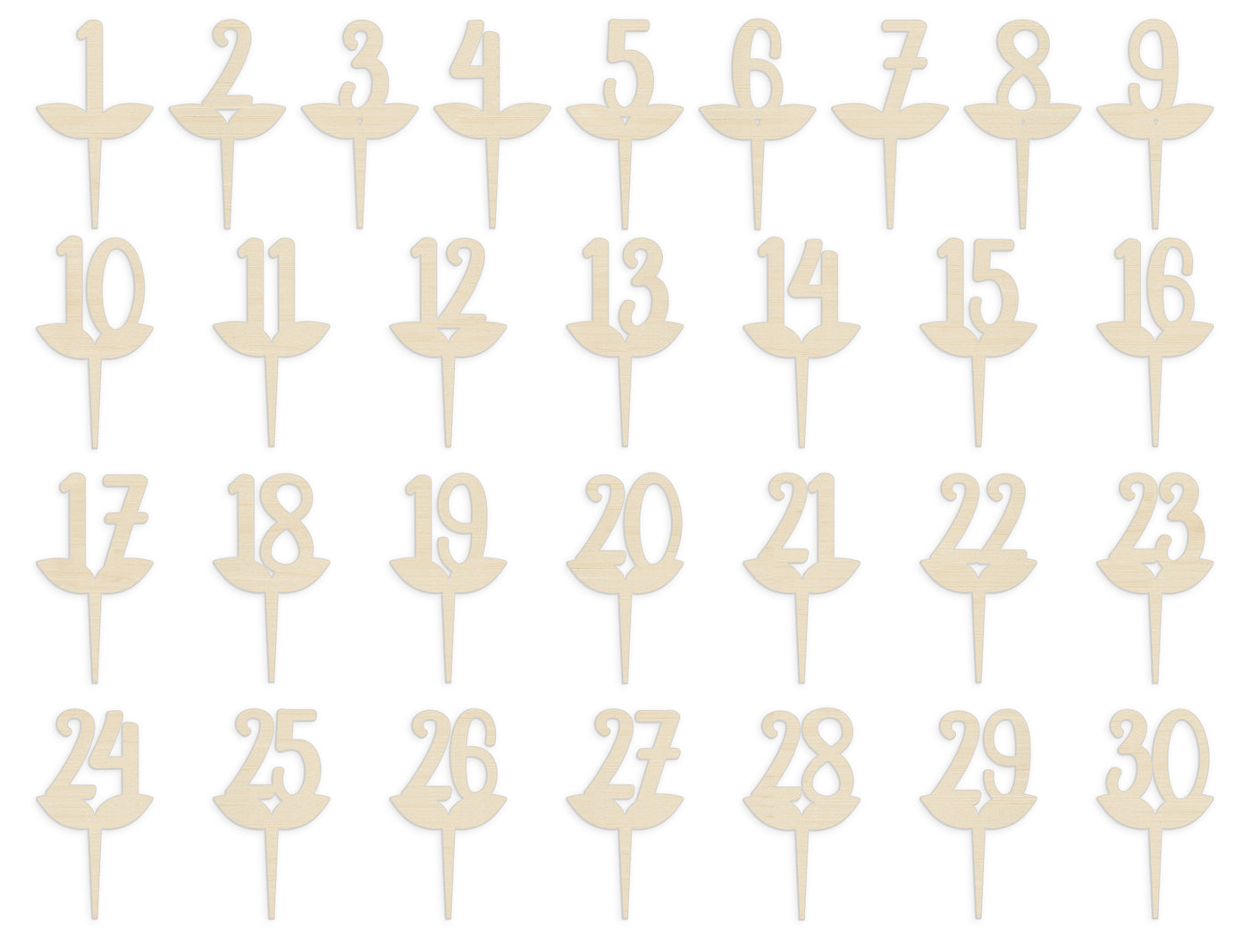 Sweety - Table numbers - Restaurant and Wedding wood table numbers