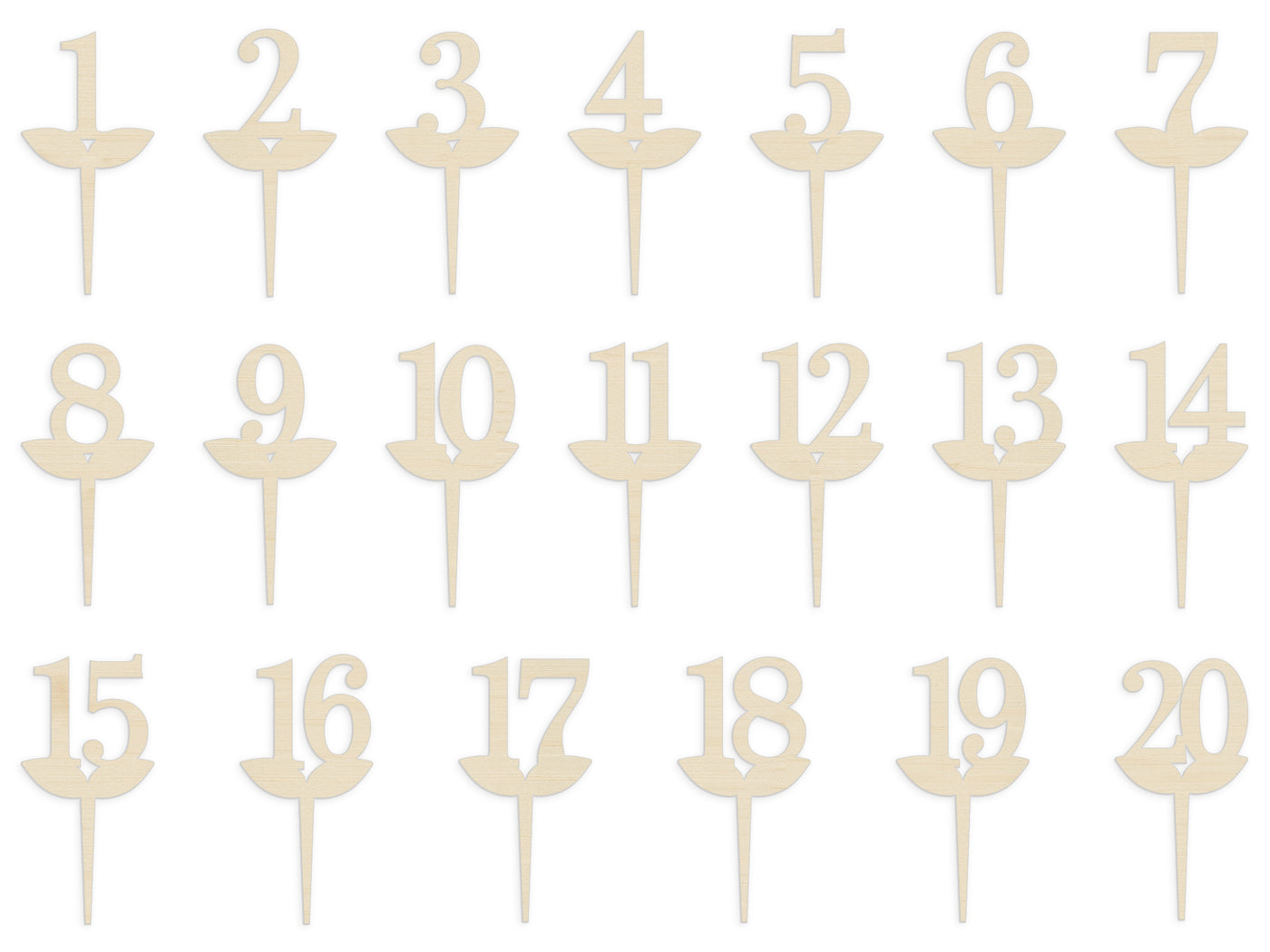 Classic Serif - Numerazione per tavoli - Numeri tavoli in legno per ristoranti e matrimoni