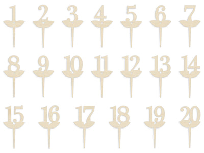 Classic Serif - Números de mesa - Números de mesa de madera para restaurantes y bodas