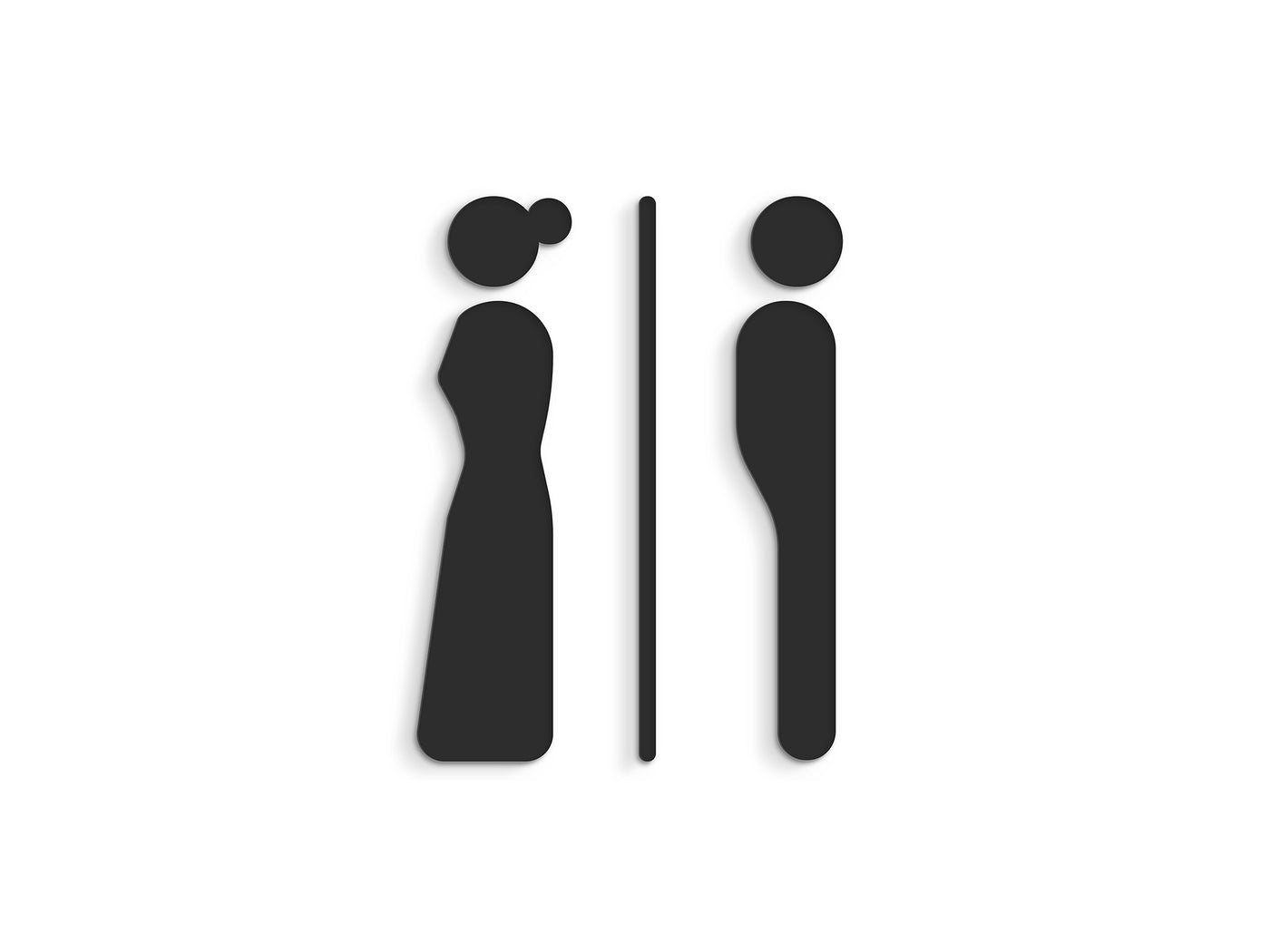 Epoque, Set 2x - Embossed Adhesive Symbols, Signage for Toilets -  Man, Woman restroom