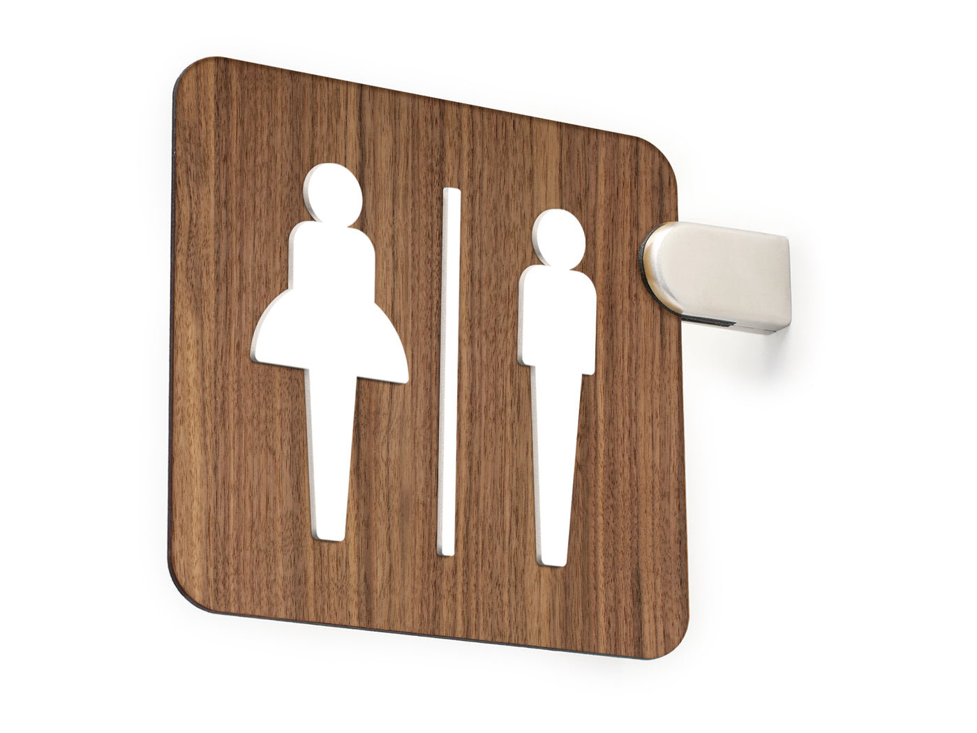 Modern - Enseigne drapeau toilettes, perpendiculaires double face - Symboles de votre choix