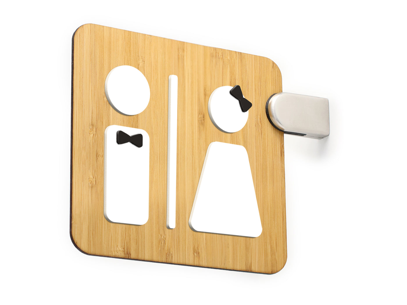 Styled knot - Cartello a bandiera toilettes, perpendicolare a doppia faccia - Simboli a scelta
